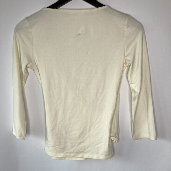 White House Black Market Women's Rhinestone Ornament Detail Wrap Top Size Small - Picture 8 of 9